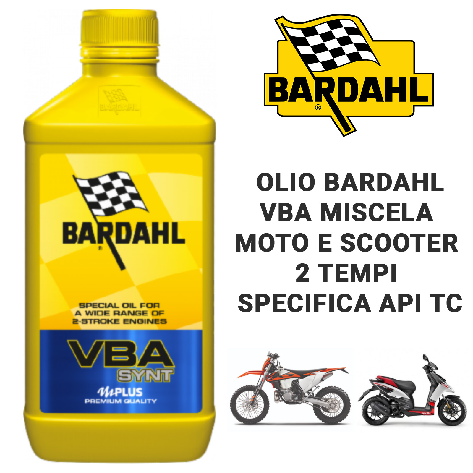 Olio Bardahl VBA Synt Miscela 2 tempi 1 LT Ricambi auto SMC